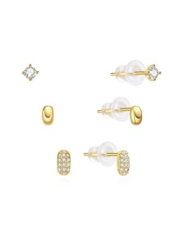 MOISS Set di orecchini coordinati placcati in oro E0004886 (3 paia di orecchini) donna
