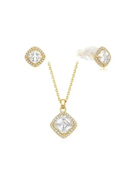 MOISS Set di gioielli luccicanti placcati in oro S0000690 (collana, orecchini) donna