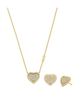 Michael Kors Set di gioielli romantici placcati oro MKC1756CZSET (collana, orecchini) donna