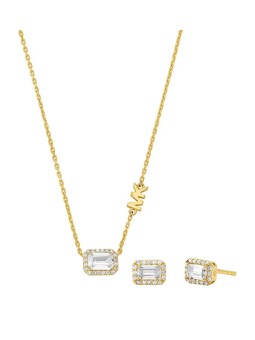 Michael Kors Set di gioielli in argento placcato oro MKC1759CZSET (collana, orecchini) donna