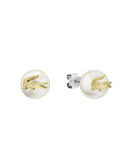 Lacoste Orecchini originali in perle con coccodrillo Matchpoint 2040432 donna