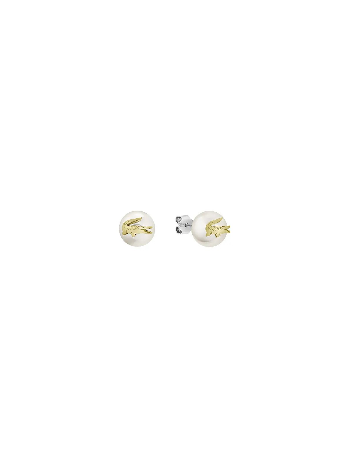 Lacoste Orecchini originali in perle con coccodrillo Matchpoint 2040432 donna