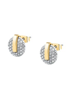 Orecchini Trussardi in acciaio bicolore lucido T-Round TJAYF14 donna