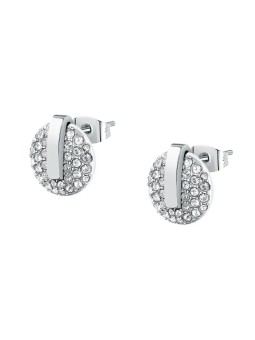 Orecchini Trussardi in acciaio scintillanti con cristilla T-Round TJAYF15 donna