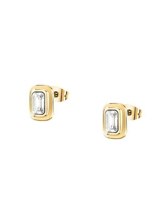 Trussardi Orecchini placcati oro con zirconi cubici T-Design TJAXA28 donna