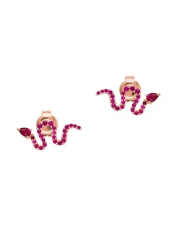 Emporio Armani Orecchini placcati oro Serpente con zirconi fucsia EG3614221 donna