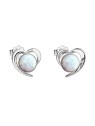 Evolution Group Orecchini a cuore in argento con opali sintetici bianchi 31259.3 bianco donna