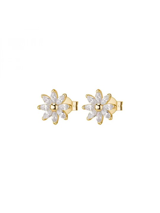 Rosato Orecchini floreali placcati oro con zirconi cubici Gaia RZGA74 donna