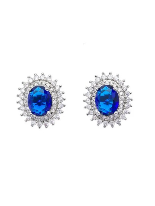 Oliver Weber Orecchini ovali con cristalli blu Dusk 23202 donna
