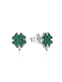 Agato Orecchini in argento a forma di quadrifoglio con zirconi AGT-E167PGR donna