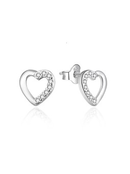 Agato Orecchini a forma di cuore in argento con zirconi AGT-E199PW donna