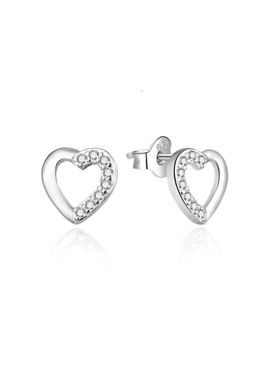 Agato Orecchini a forma di cuore in argento con zirconi AGT-E199PW donna
