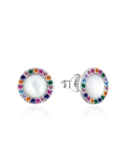 Orecchini Agato in argento con zirconi colorati e madreperla AGT-E203PC donna