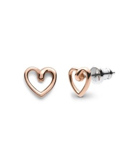 Fossil Delicati orecchini a forma di cuore placcati in oro Sawyer JOF00609791 donna