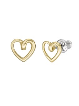 Fossil Bellissimi orecchini a forma di cuore placcati in oro Sawyer JOF00930710 donna