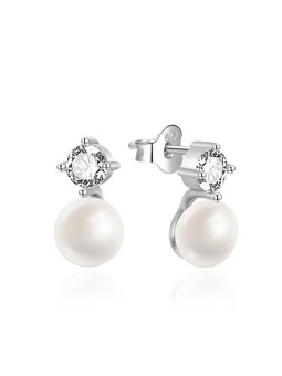 Agato Deliziosi orecchini in argento con perla d'acqua dolce AGT-E221PW-P donna