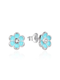 Agato Orecchini in argento con fiore in smalto blu AGT-E232PT donna