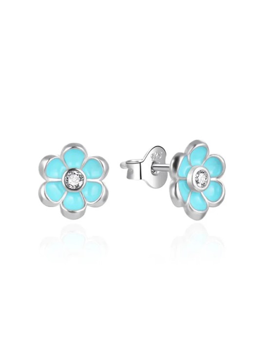 Agato Orecchini in argento con fiore in smalto blu AGT-E232PT donna