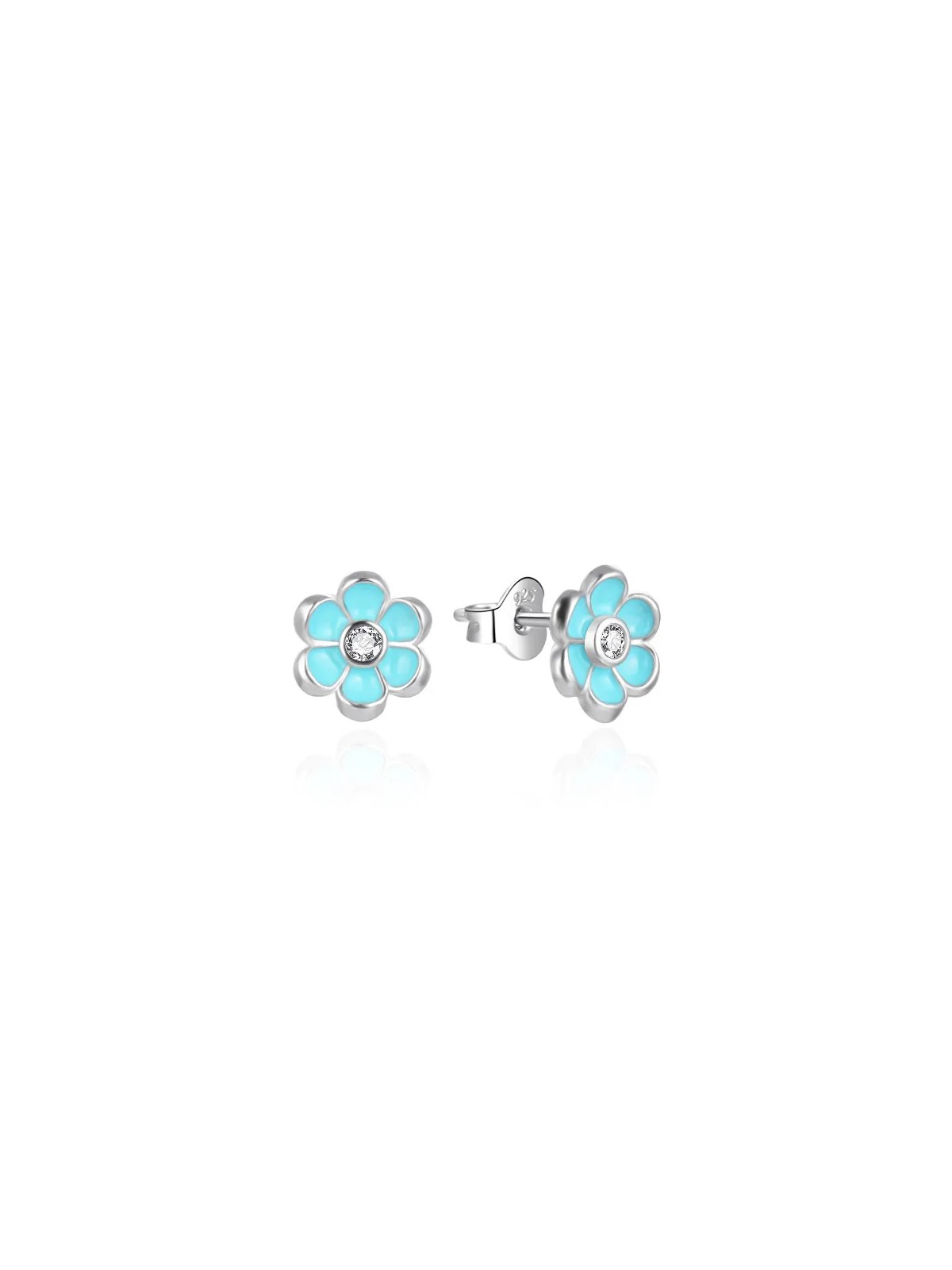 Agato Orecchini in argento con fiore in smalto blu AGT-E232PT donna