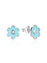 Agato Orecchini in argento con fiore in smalto blu AGT-E232PT donna