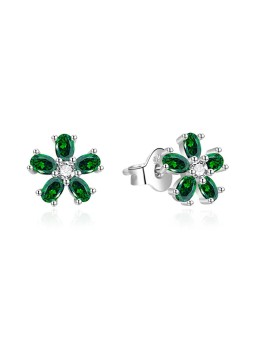Agato Orecchini in argento Fiori con zirconi verdi AGT-E243PGR donna