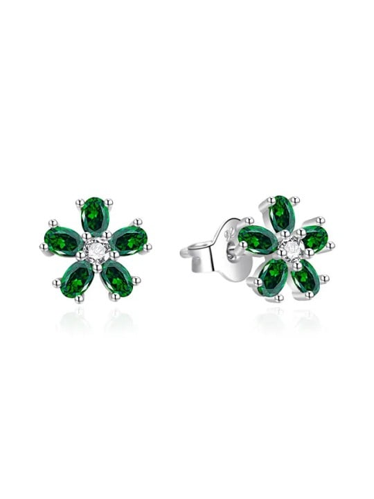 Agato Orecchini in argento Fiori con zirconi verdi AGT-E243PGR donna