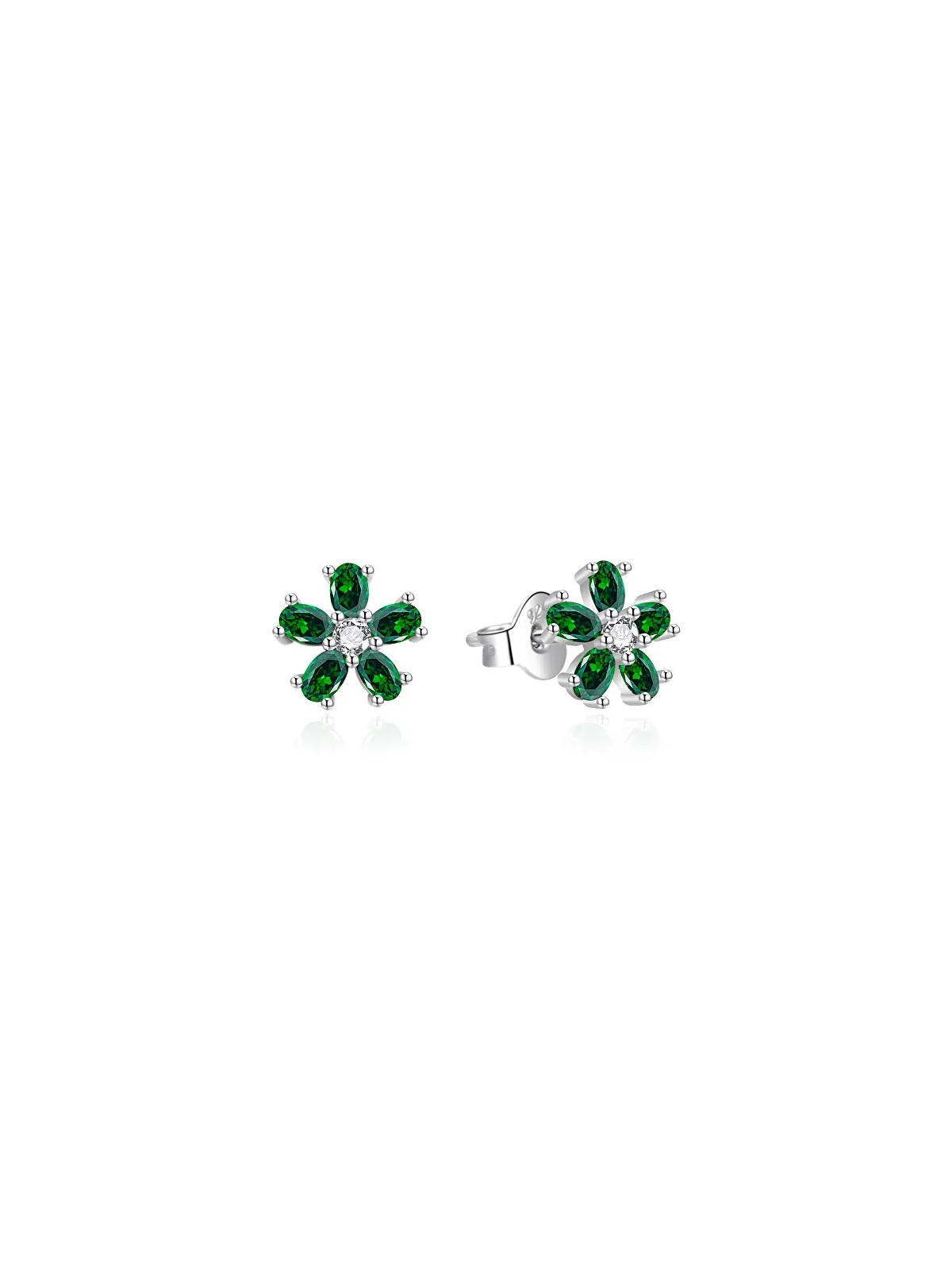 Agato Orecchini in argento Fiori con zirconi verdi AGT-E243PGR donna