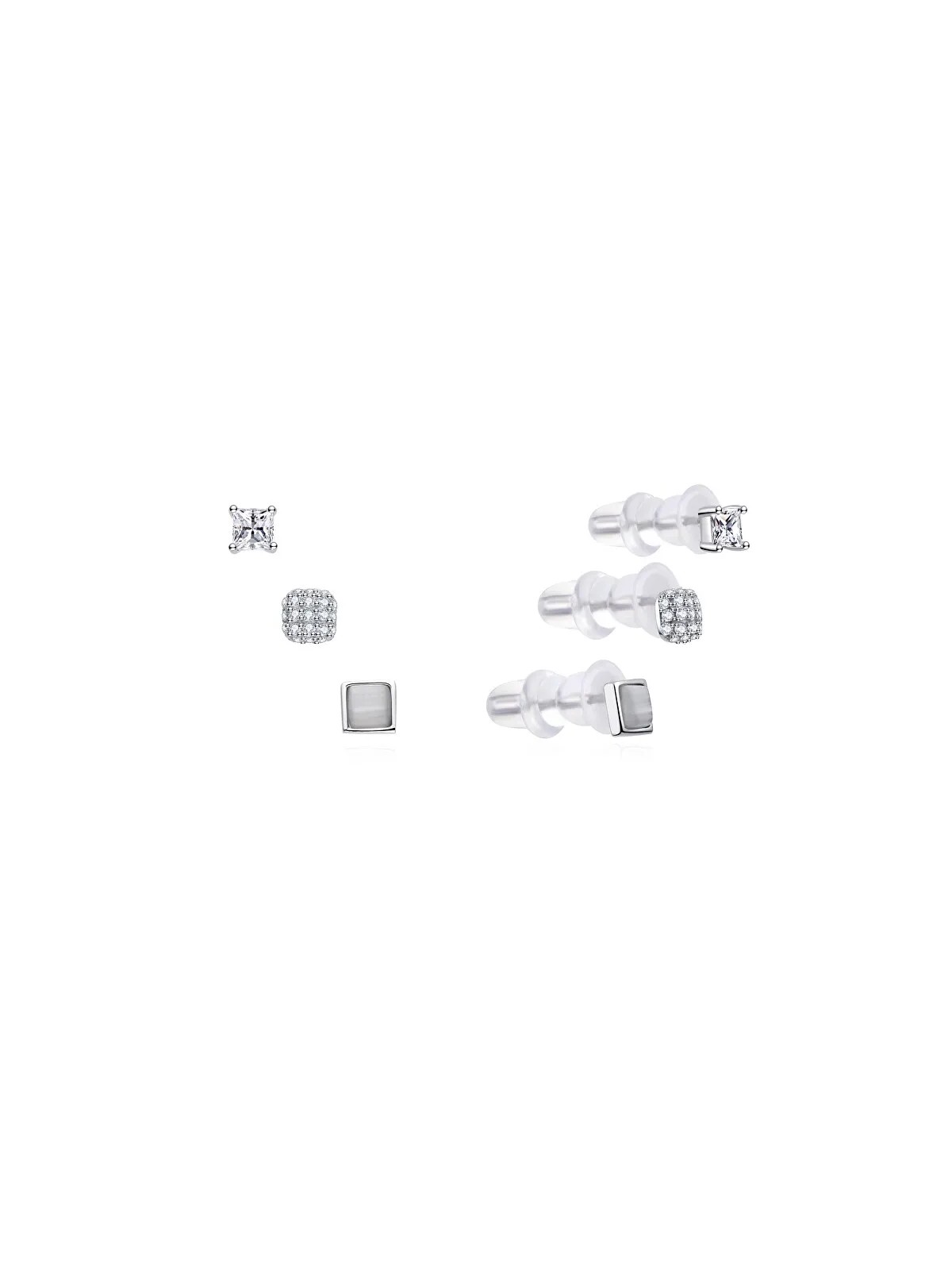 MOISS Set di eleganti orecchini in argento E0004874 (3 paia di orecchini) donna