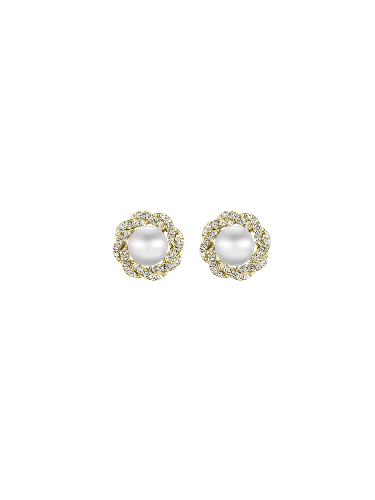 CRYSTalp Lussuosi orecchini placcati oro con cristalli e perle Ricca perla 42310.G donna