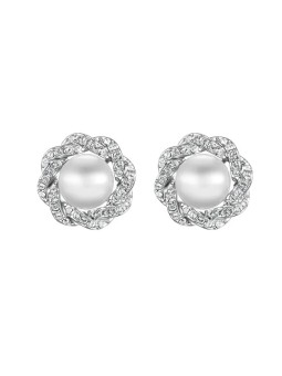 CRYSTAlp Lussuosi orecchini con cristalli e perle Ricca perla 42310.R donna