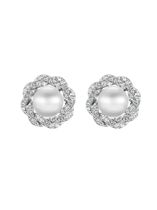 CRYSTAlp Lussuosi orecchini con cristalli e perle Ricca perla 42310.R donna