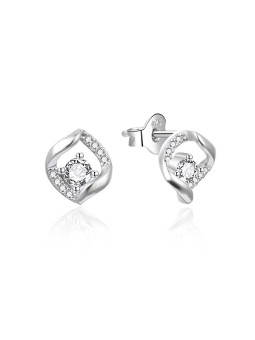 Agato Eleganti orecchini e bottoni in argento con zirconi AGT-E237PW donna