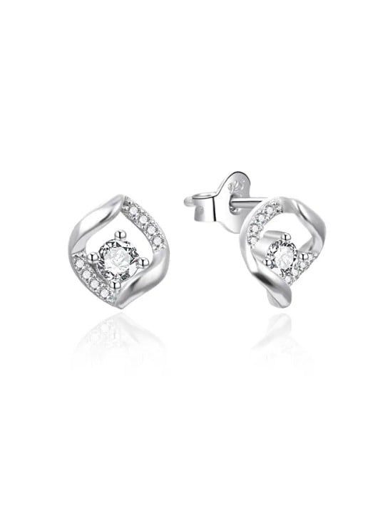 Agato Eleganti orecchini e bottoni in argento con zirconi AGT-E237PW donna