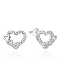 Agato Orecchini a cuore in argento con zirconi trasparenti AGT-E236PW donna