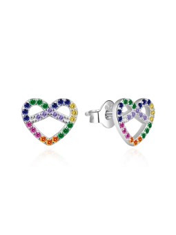 Agato Orecchini in argento a forma di cuore con zirconi colorati AGT-E173PC donna