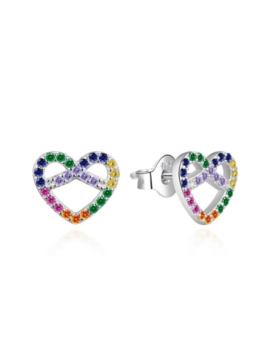 Agato Orecchini in argento a forma di cuore con zirconi colorati AGT-E173PC donna