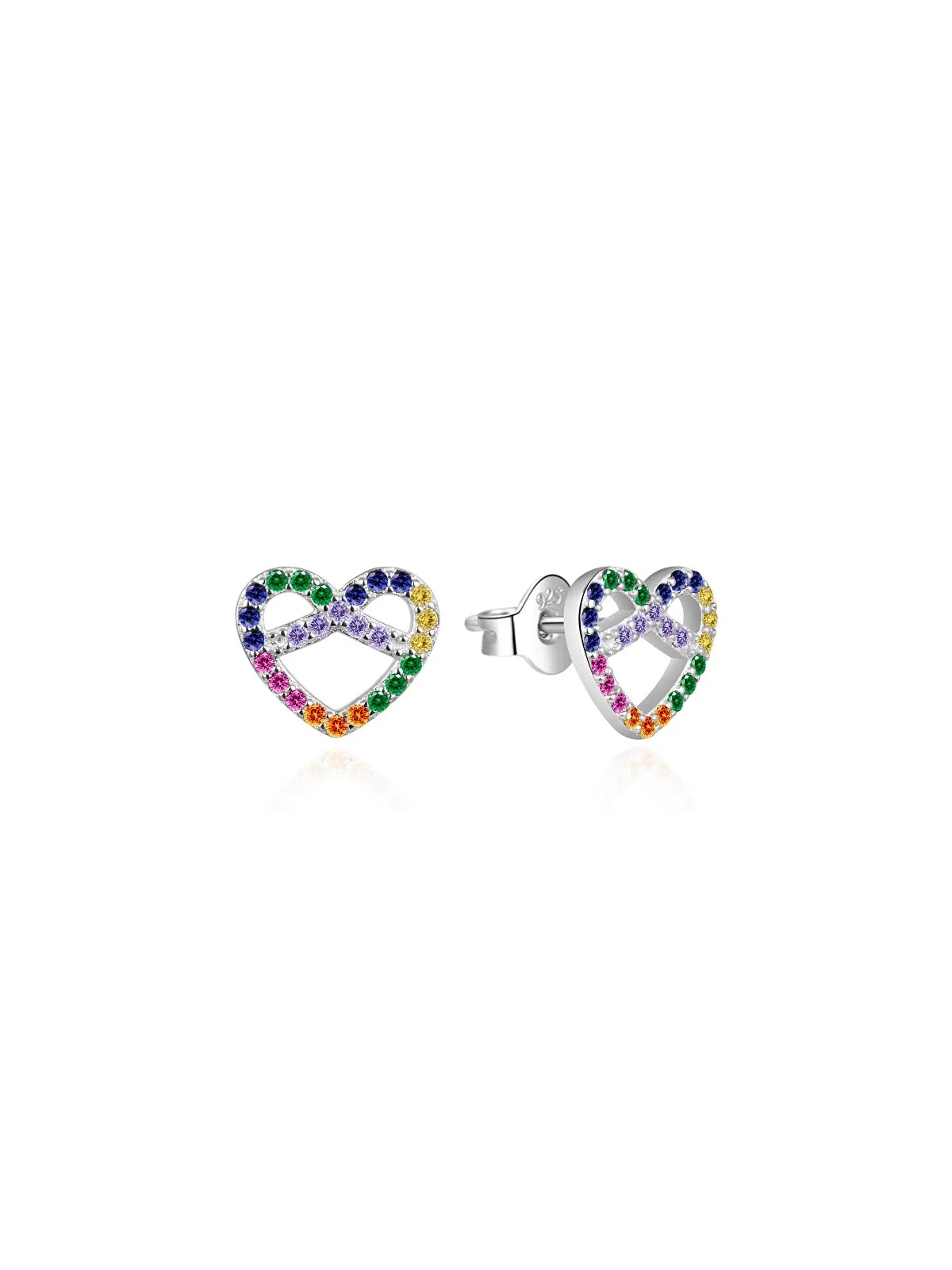 Agato Orecchini in argento a forma di cuore con zirconi colorati AGT-E173PC donna