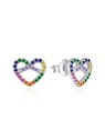Agato Orecchini in argento a forma di cuore con zirconi colorati AGT-E173PC donna