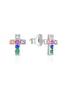 Agato Orecchini in argento Croce con zirconi colorati AGT-E169PC donna