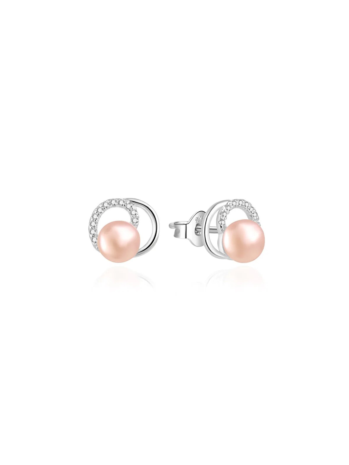 Agato Orecchini in argento con perla rosa autentica e zirconi AGT-E216PW-PPI donna
