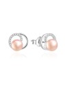Agato Orecchini in argento con perla rosa autentica e zirconi AGT-E216PW-PPI donna