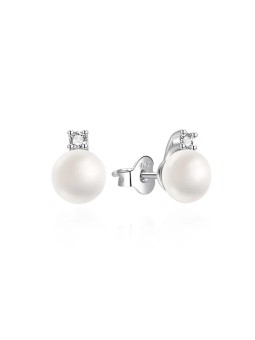 Agato Orecchini in argento alla moda con perla e zirconi AGT-E242PW-P8 donna