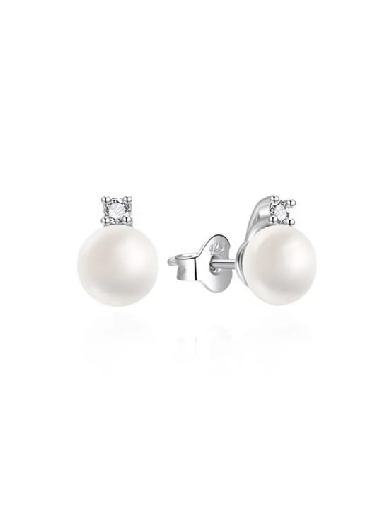 Agato Orecchini in argento alla moda con perla e zirconi AGT-E242PW-P8 donna
