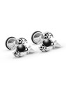 Troli Orecchini in acciaio alla moda con cristallo nero unisex