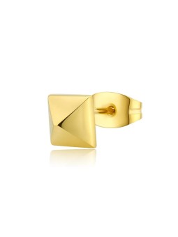 S'Agapõ Orecchino singolo Snap SNP25 in acciaio placcato oro unisex