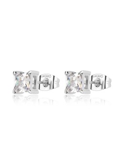 S'Agapõ Eleganti orecchini in acciaio con zirconi Stellar STK14 unisex
