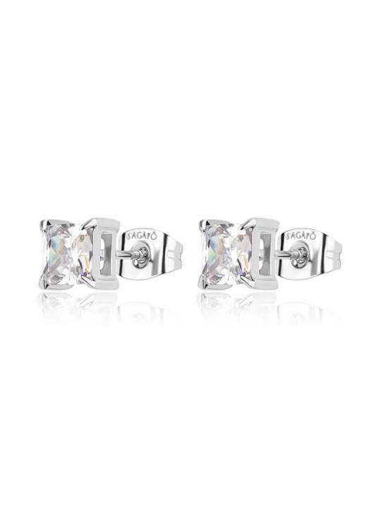 S'Agapõ Eleganti orecchini in acciaio con zirconi Stellar STK14 unisex