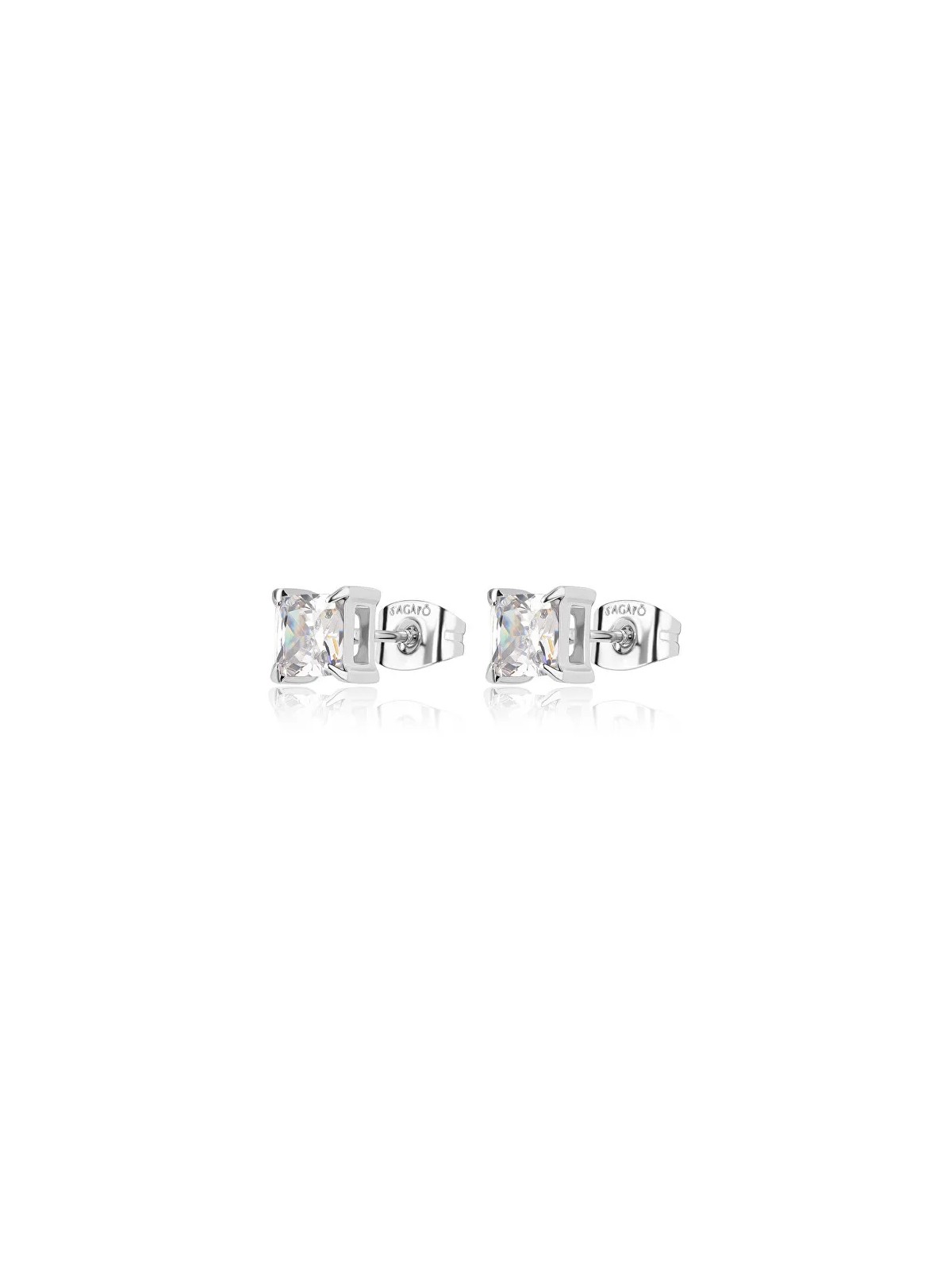 S'Agapõ Eleganti orecchini in acciaio con zirconi Stellar STK14 unisex