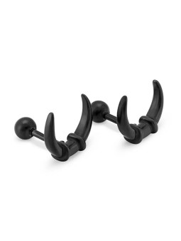 Troli Eleganti orecchini e mezzaluna neri KS-152 uomo