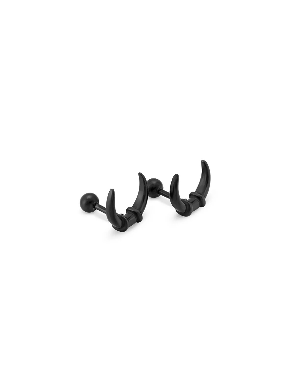 Troli Eleganti orecchini e mezzaluna neri KS-152 uomo